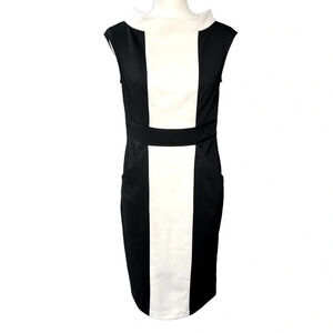 Adrianna Papell (NWT) Black and White Body Con Dress with Pockets Size 8